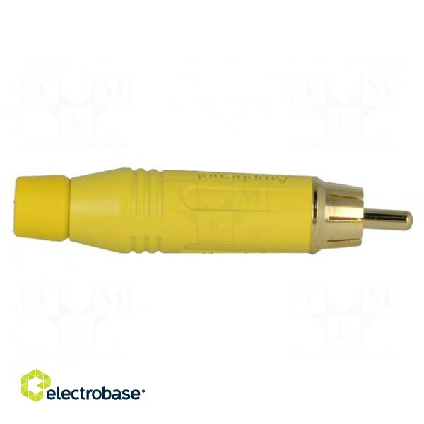 Plug | RCA | male | straight | soldering | yellow | gold-plated | 3÷7mm paveikslėlis 7