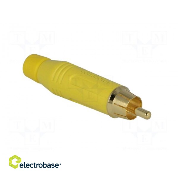 Plug | RCA | male | straight | soldering | yellow | gold-plated | 3÷7mm paveikslėlis 8
