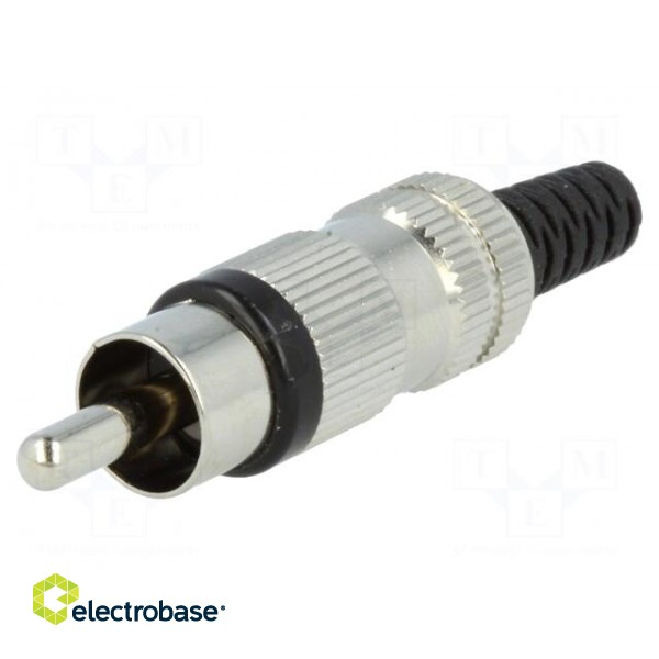 Plug | RCA | male | with strain relief | straight | soldering фото 1