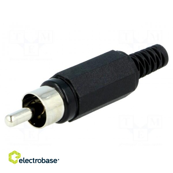 Plug | RCA | male | with strain relief | straight | soldering image 1