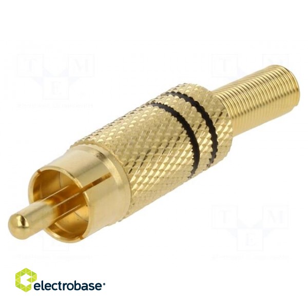 Plug | RCA | male | with strain relief | straight | soldering фото 1