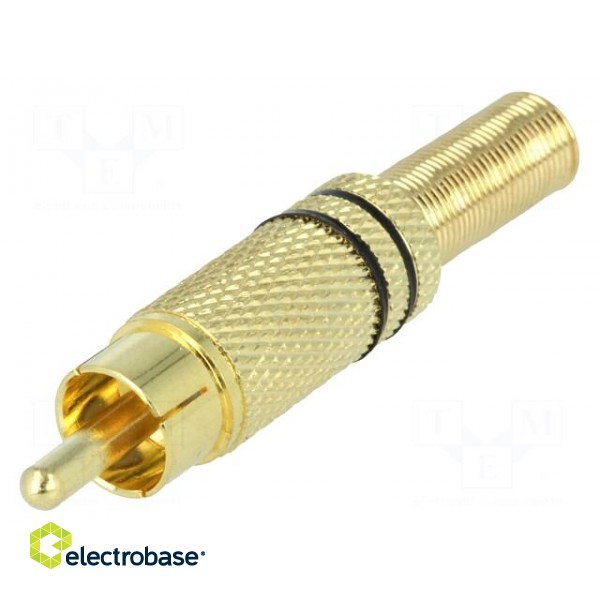 Plug | RCA | male | with strain relief | straight | soldering | 5mm фото 1