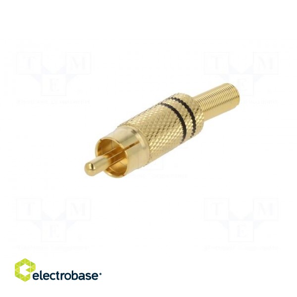 Plug | RCA | male | with strain relief | straight | soldering paveikslėlis 2