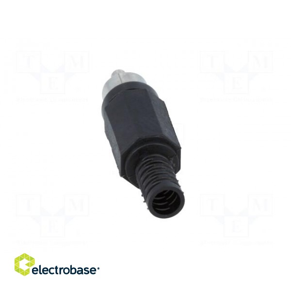Plug | RCA | male | with strain relief | straight | soldering | black image 5