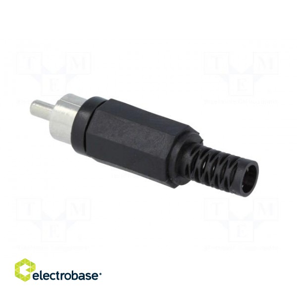 Plug | RCA | male | with strain relief | straight | soldering | black image 4