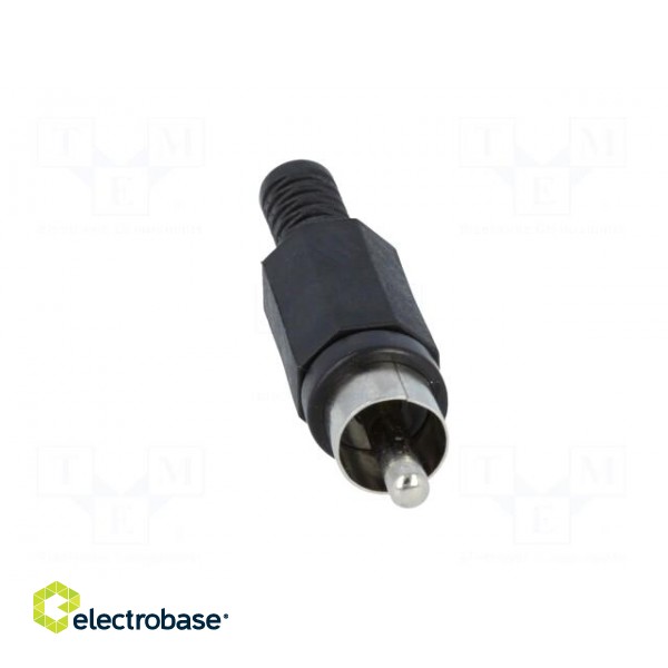 Plug | RCA | male | with strain relief | straight | soldering | black image 9