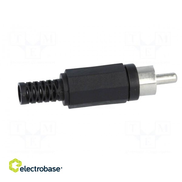 Plug | RCA | male | with strain relief | straight | soldering | black image 7