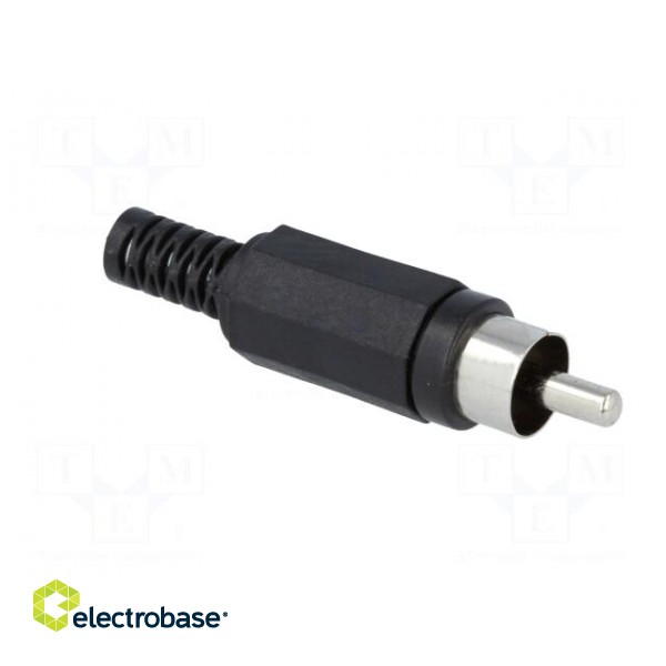 Plug | RCA | male | with strain relief | straight | soldering | black image 8