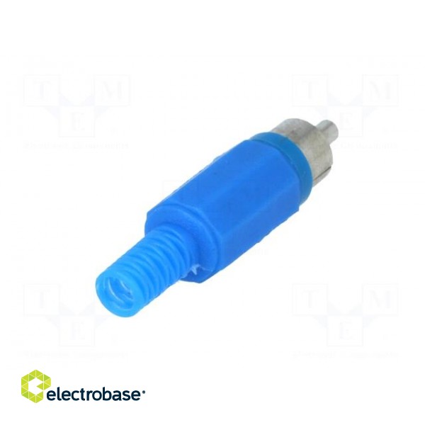 Plug | RCA | male | with strain relief | straight | soldering | blue image 6