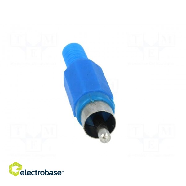 Plug | RCA | male | with strain relief | straight | soldering | blue фото 9