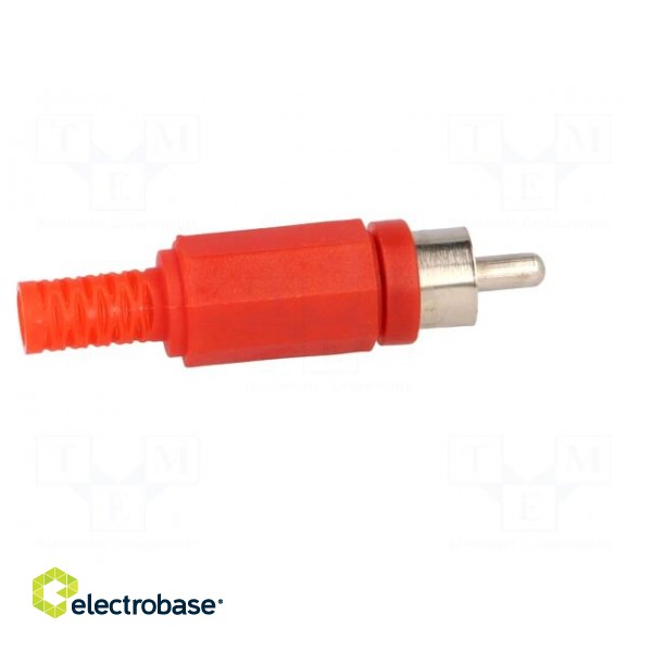 Plug | RCA | male | with strain relief | straight | soldering | red image 7