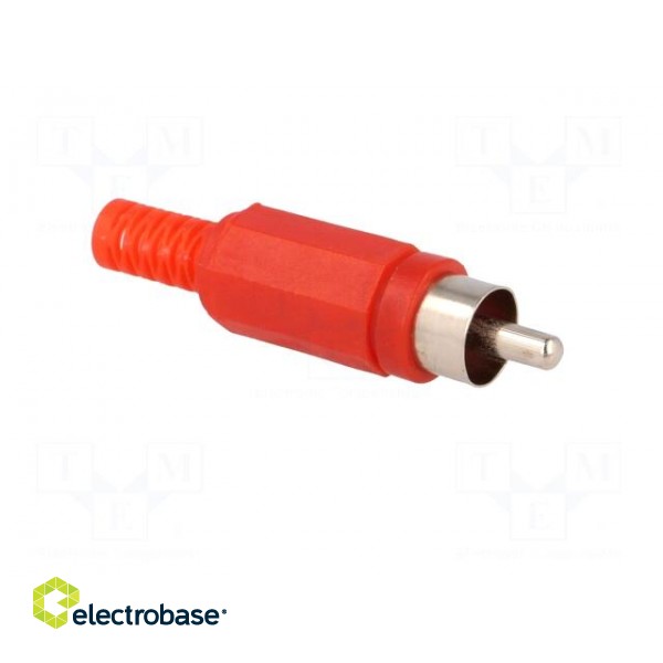 Plug | RCA | male | with strain relief | straight | soldering | red image 8