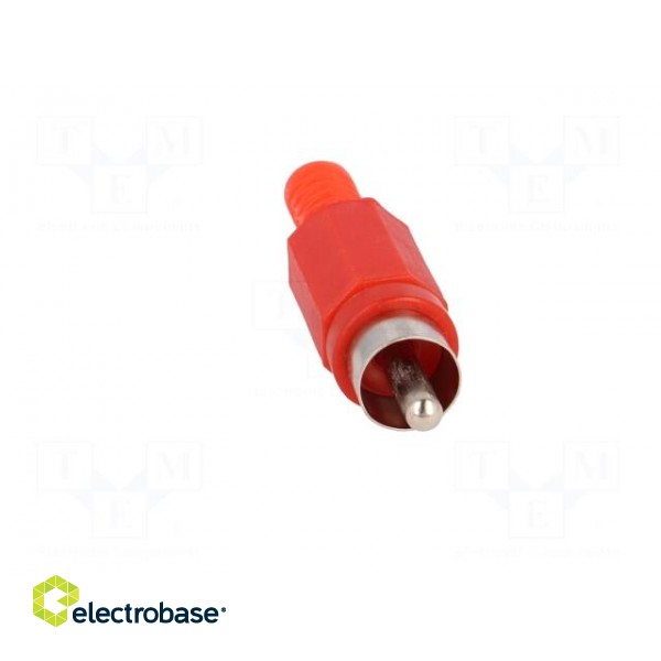 Plug | RCA | male | with strain relief | straight | soldering | red фото 9