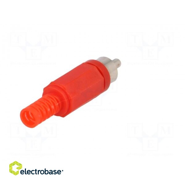 Plug | RCA | male | with strain relief | straight | soldering | red image 6