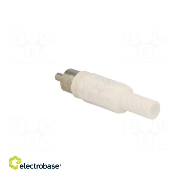 Plug | RCA | male | with strain relief | straight | soldering | white image 4