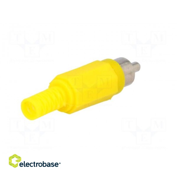 Plug | RCA | male | with strain relief | straight | soldering | yellow фото 6