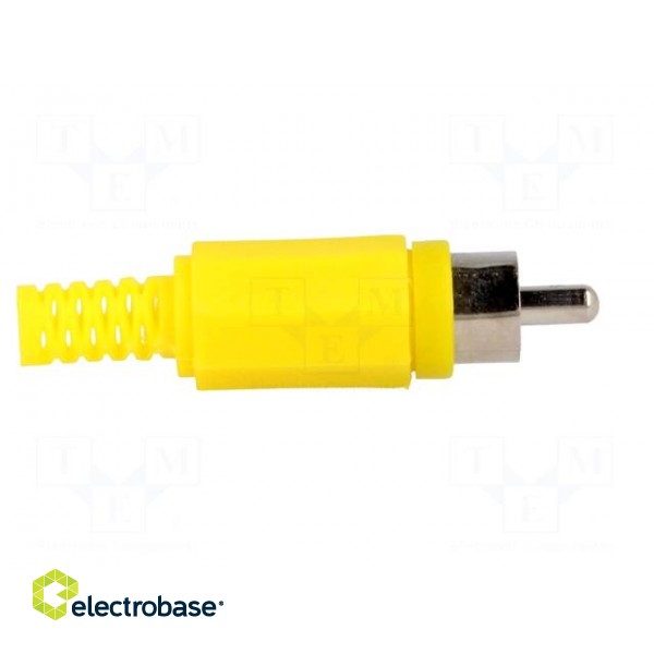 Plug | RCA | male | with strain relief | straight | soldering | yellow paveikslėlis 7