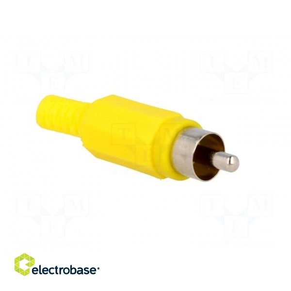 Plug | RCA | male | with strain relief | straight | soldering | yellow фото 8