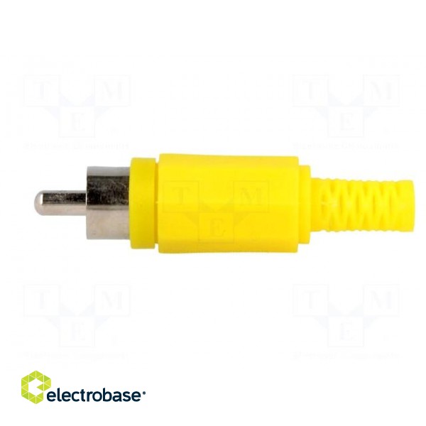 Plug | RCA | male | with strain relief | straight | soldering | yellow image 3