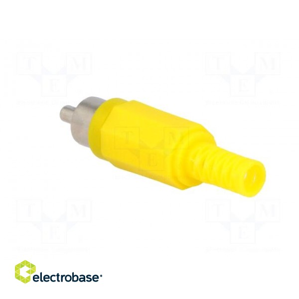 Plug | RCA | male | with strain relief | straight | soldering | yellow paveikslėlis 4