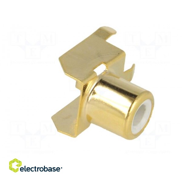 Socket | RCA | female | angled 90° | THT | brass | gold-plated | on PCBs paveikslėlis 7