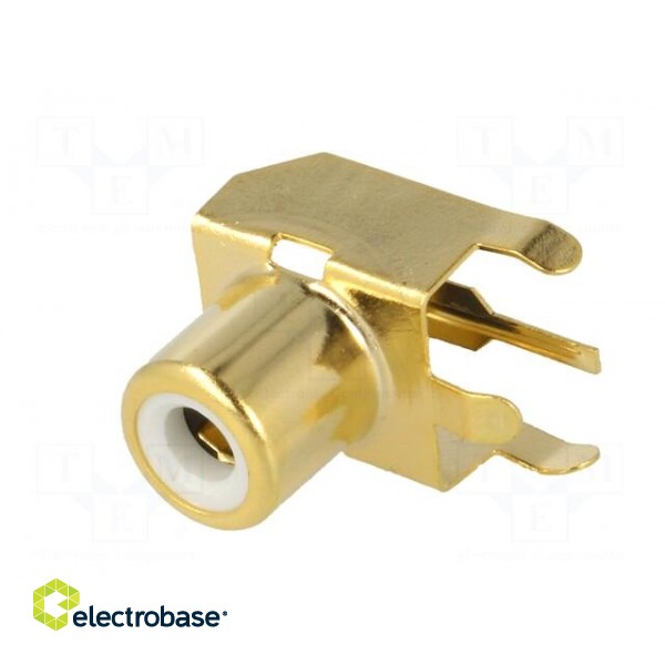 Socket | RCA | female | angled 90° | THT | brass | gold-plated | on PCBs paveikslėlis 2