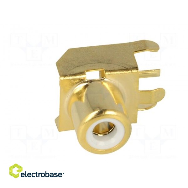 Socket | RCA | female | angled 90° | THT | brass | gold-plated | on PCBs image 8