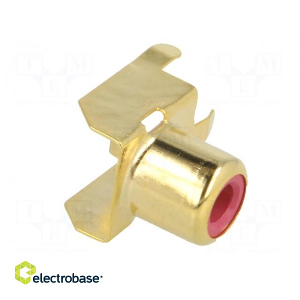 Socket | RCA | female | angled 90° | THT | brass | gold-plated | on PCBs фото 8