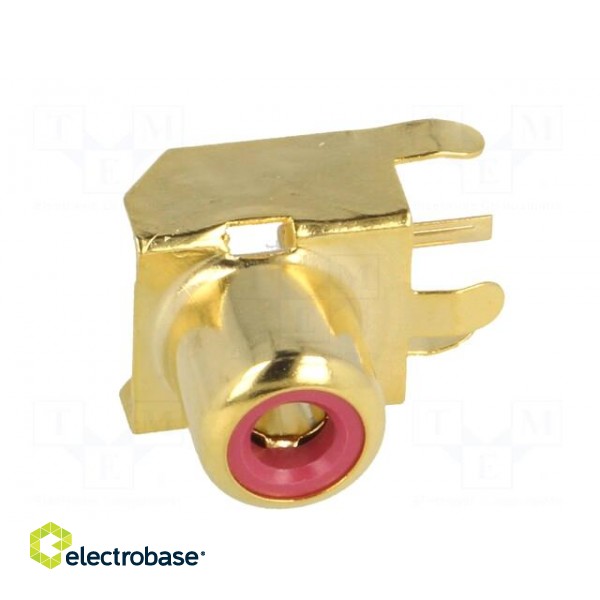 Socket | RCA | female | angled 90° | THT | brass | gold-plated | on PCBs paveikslėlis 9
