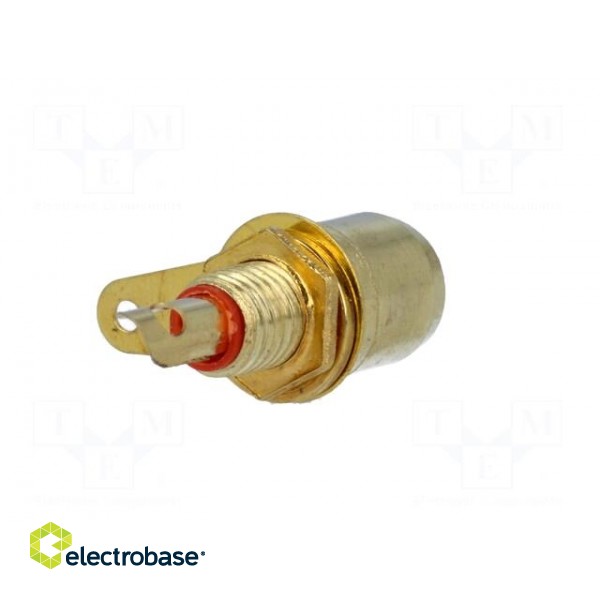 Socket | RCA | female | gold-plated | for panel mounting | Marker: red image 6