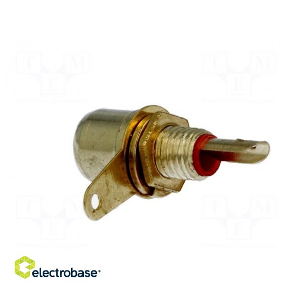 Socket | RCA | female | gold-plated | for panel mounting | Marker: red фото 4