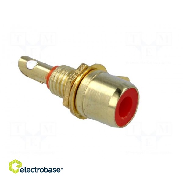Socket | RCA | female | gold-plated | for panel mounting | Marker: red image 8