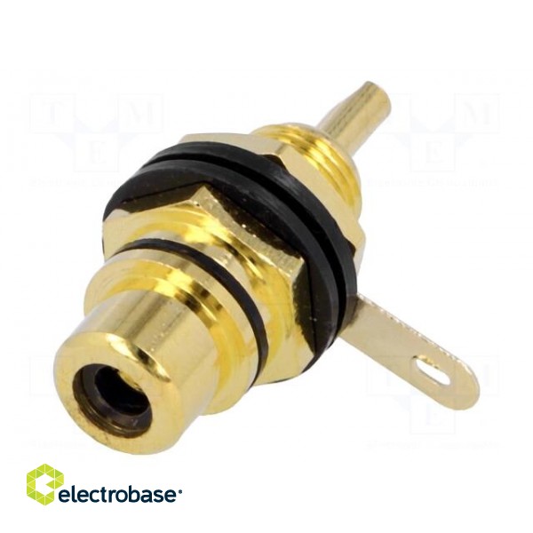Socket | RCA | female | insulated | gold-plated | for panel mounting фото 1