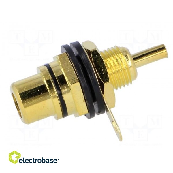 Socket | RCA | female | insulated | gold-plated | for panel mounting image 3