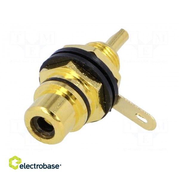 Socket | RCA | female | insulated | gold-plated | for panel mounting paveikslėlis 2