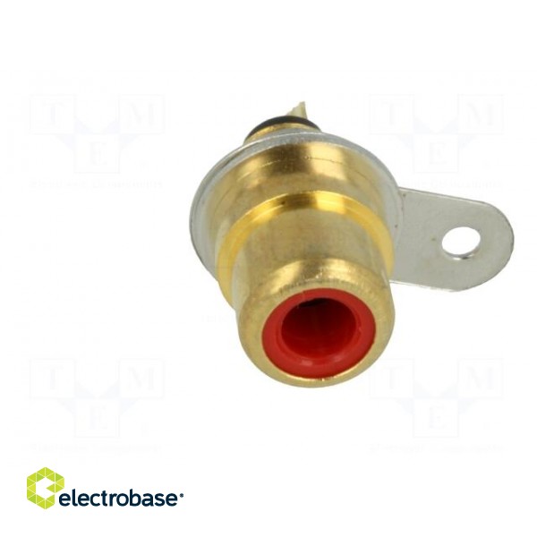 Socket | RCA | female | straight | soldering | gold-plated | Marker: red image 9
