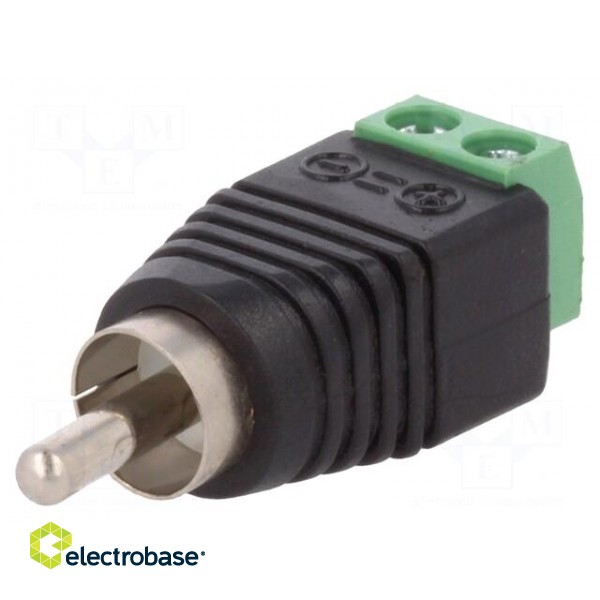 Transition: adapter | mono | RCA plug,terminal block | PIN: 2 image 1