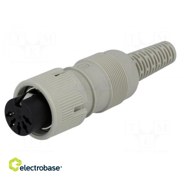 Plug | DIN | female | PIN: 5 | Layout: 180° | straight | for cable image 1