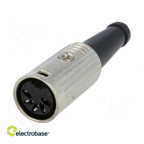 Plug | DIN | female | PIN: 5 | Layout: 180° | straight | for cable | 34V | 2A image 1