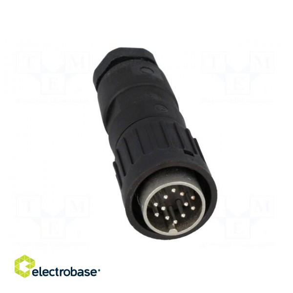 Plug | DIN | male | PIN: 12 | straight | for cable | soldering | 150V | 3A image 9