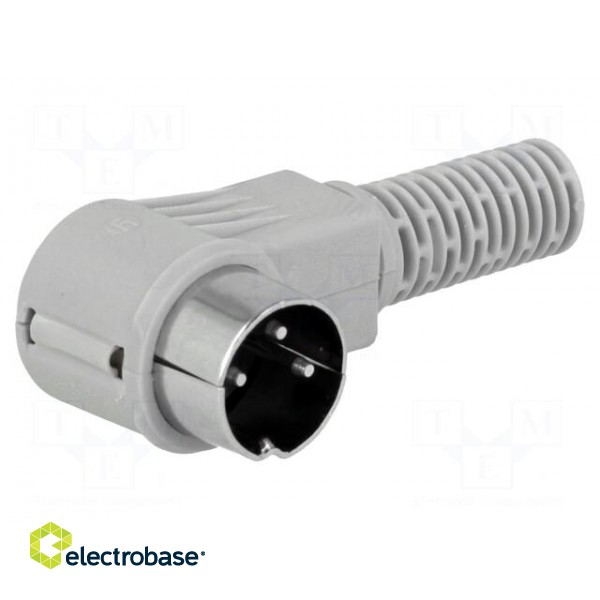 Plug | DIN | male | PIN: 3 | Layout: 180° | angled 90° | for cable paveikslėlis 1