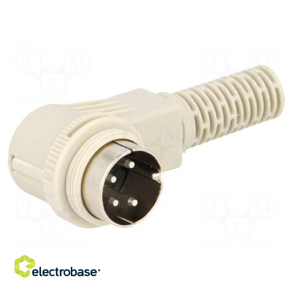 Plug | DIN | male | PIN: 4 | Layout: 216° | angled 90° | for cable фото 1