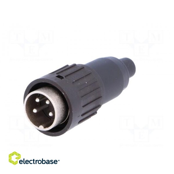 Plug | DIN | male | PIN: 4 | straight | for cable | soldering | 300V | 5A image 2