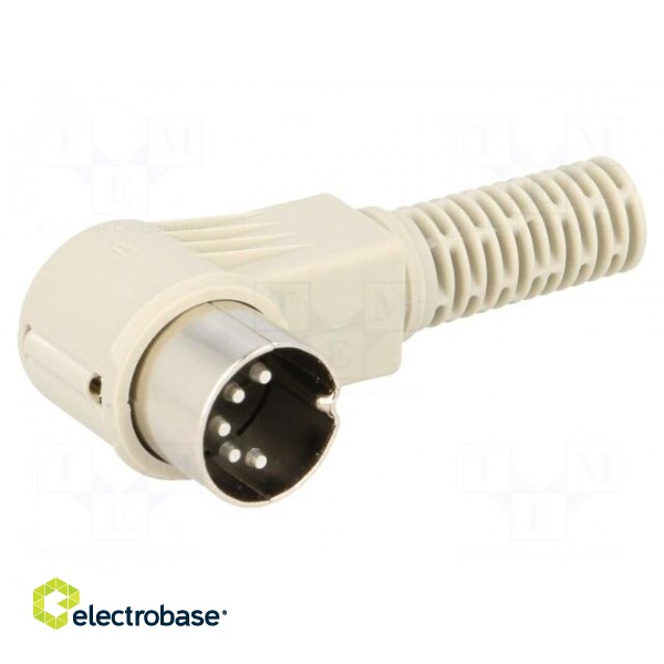 Plug | DIN | male | PIN: 5 | Layout: 180° | angled 90° | for cable image 1