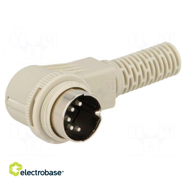 Plug | DIN | male | PIN: 5 | Layout: 180° | angled 90° | for cable image 1