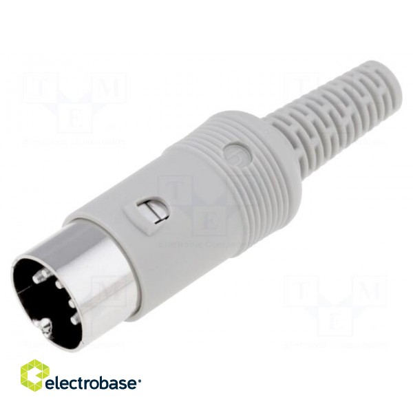 Plug | DIN | male | PIN: 5 | Layout: 180° | straight | for cable | soldering image 1