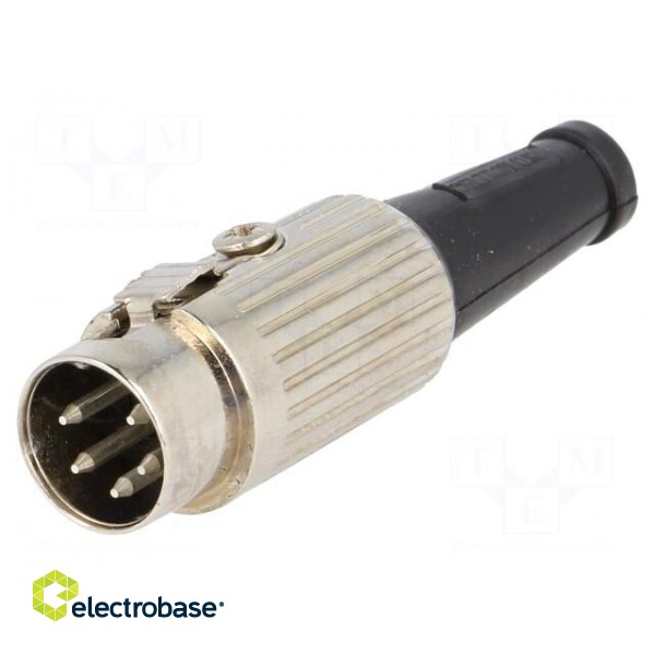 Plug | DIN | male | PIN: 5 | Layout: 240° | straight | for cable | soldering image 1