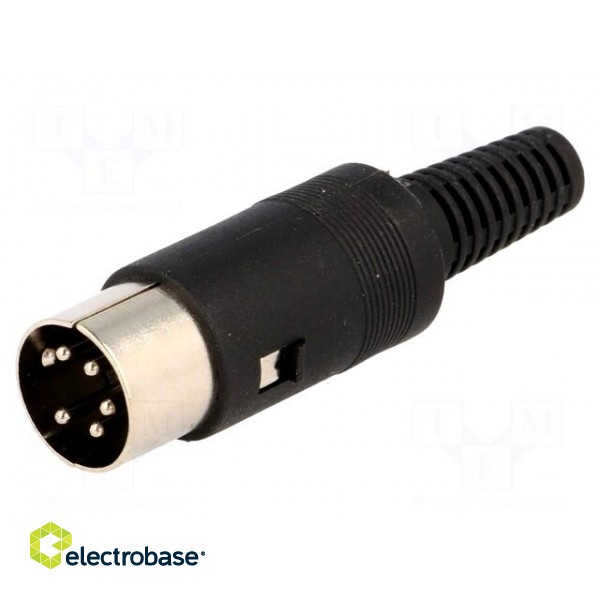 Plug | DIN | male | PIN: 5 | Layout: 240° | straight | for cable | soldering image 1