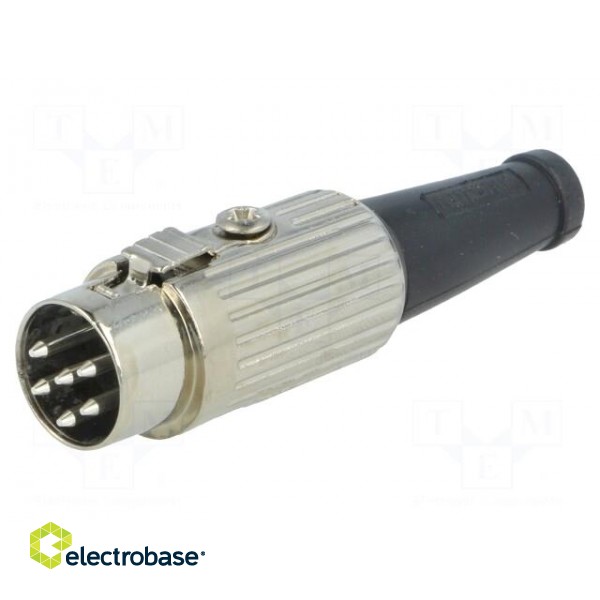 Plug | DIN | male | PIN: 6 | Layout: 240° | straight | for cable | soldering image 1