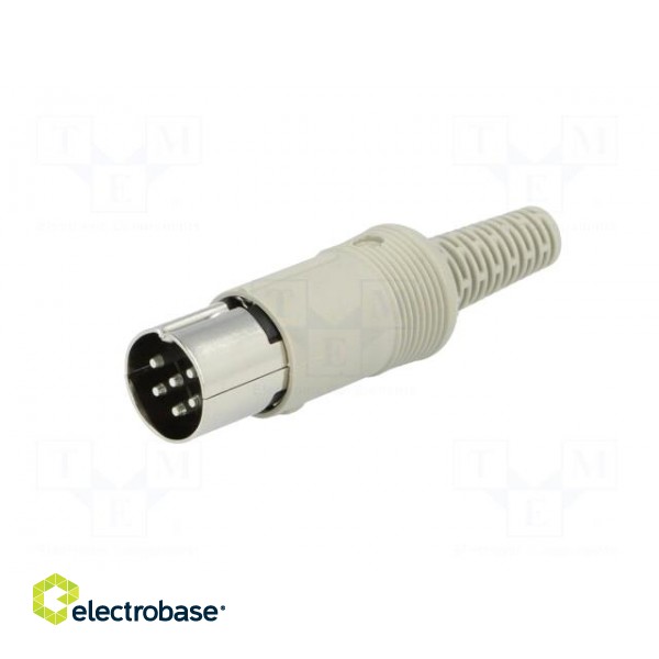 Plug | DIN | male | PIN: 6 | Layout: 240° | straight | for cable | soldering image 2